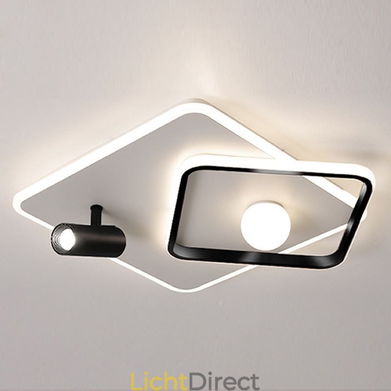 Inbouwspot van acryl in vierkant plafond