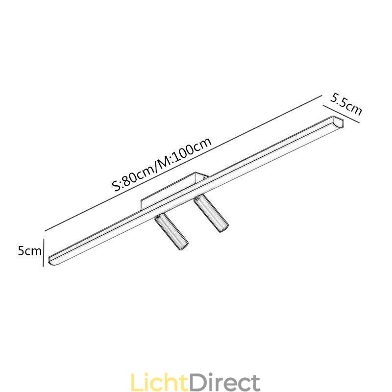 Lineaire plafondinbouwspot van acryl