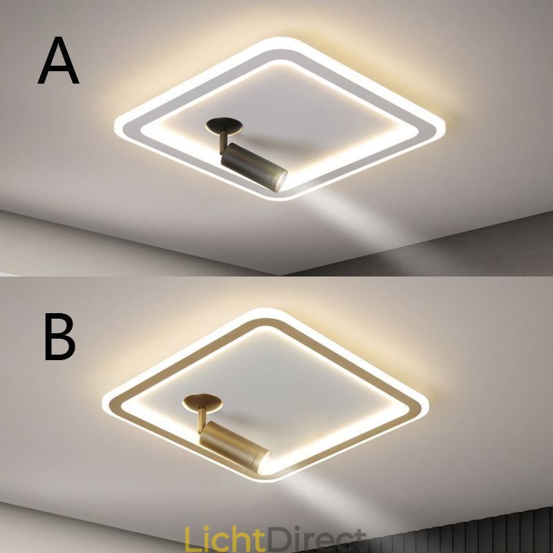 Vierkante plafondlamp met acryl spot