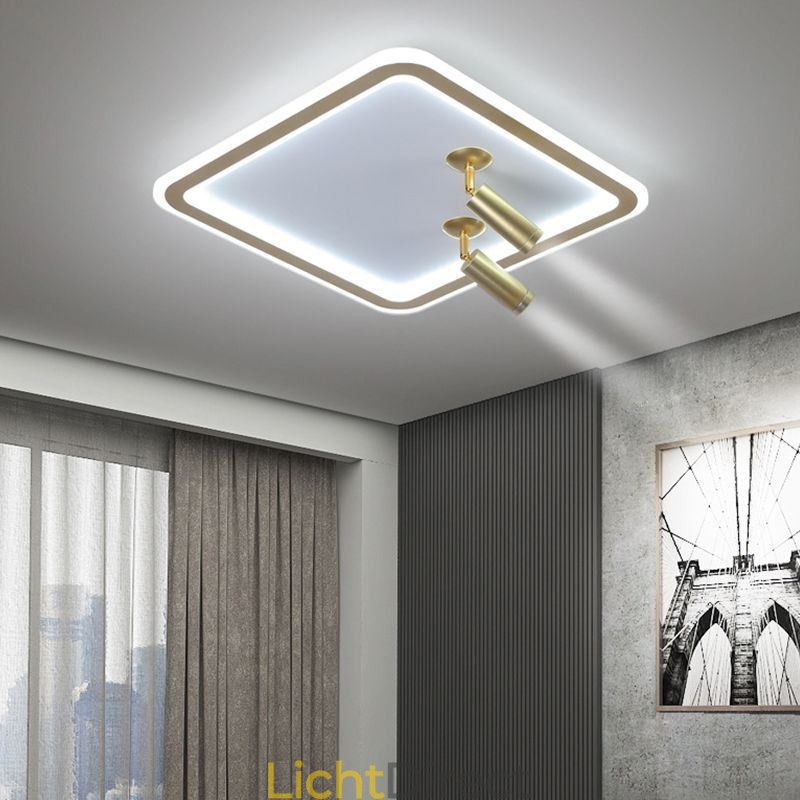 Vierkante plafondlamp met acryl spot