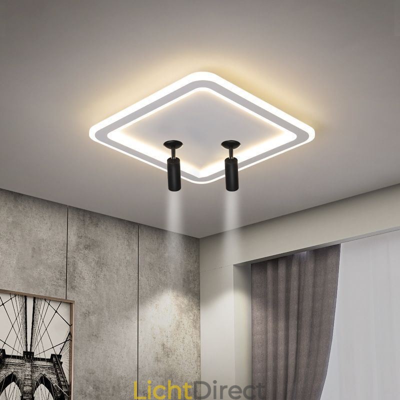 Vierkante plafondlamp met acryl spot