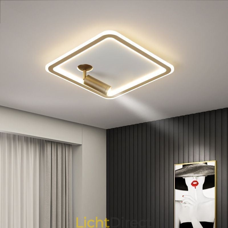 Vierkante plafondlamp met acryl spot