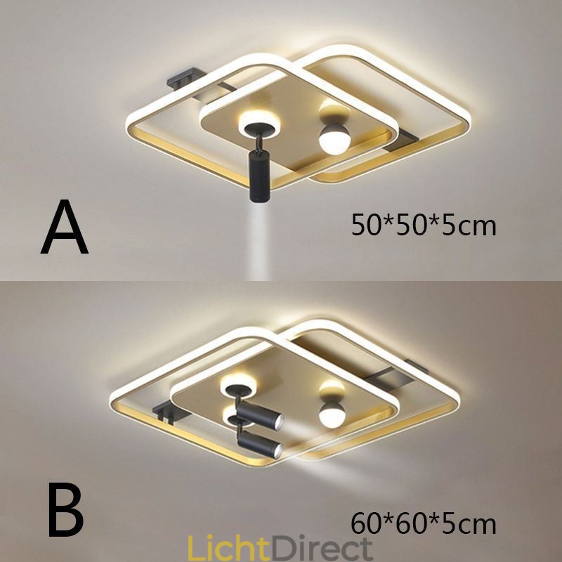 Vierkante plafondlamp van acryl, inbouwspot