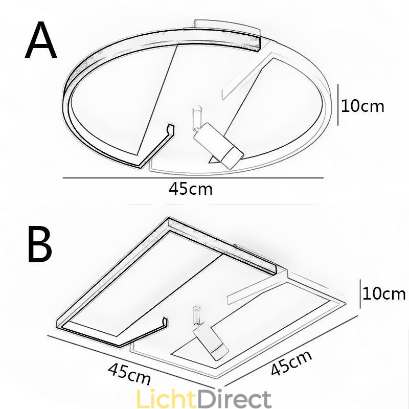 Plafondlamp Zwart & Wit Acryl Verlichting Spotlight