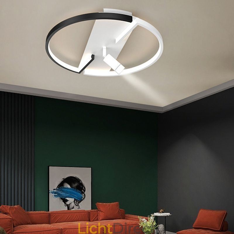 Plafondlamp Zwart & Wit Acryl Verlichting Spotlight