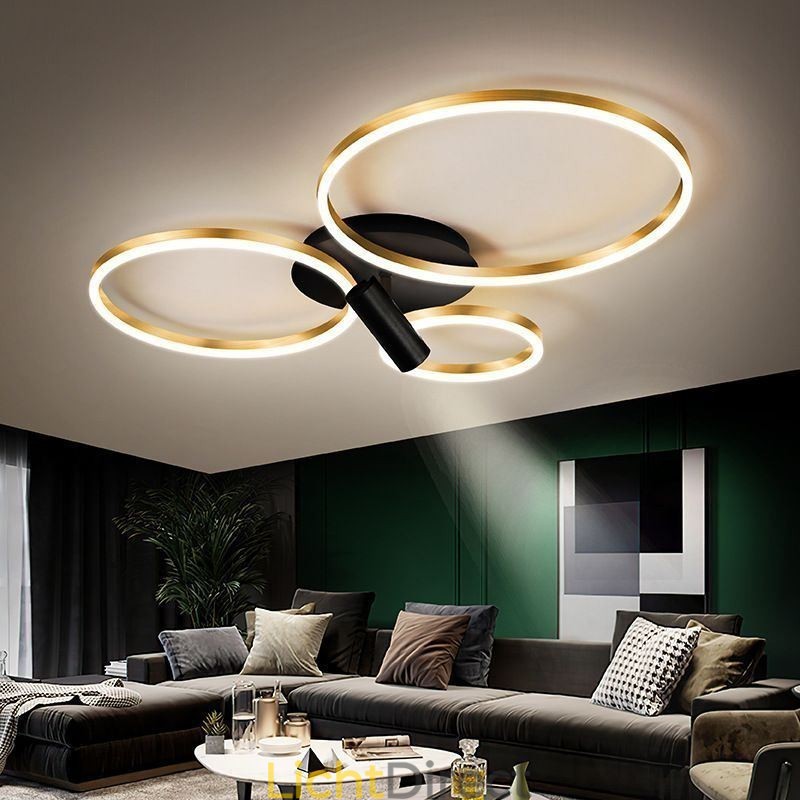 Plafondlamp Geborsteld Goud Halo Ring Verlichting Spotlight