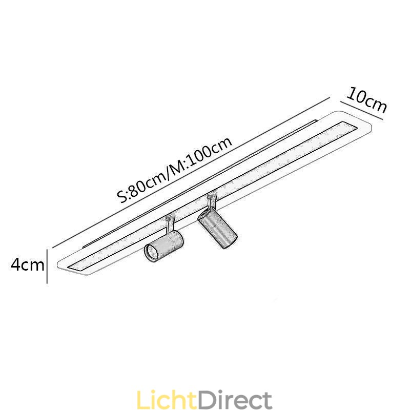 Lineaire plafondlamp van acryl inbouwspot