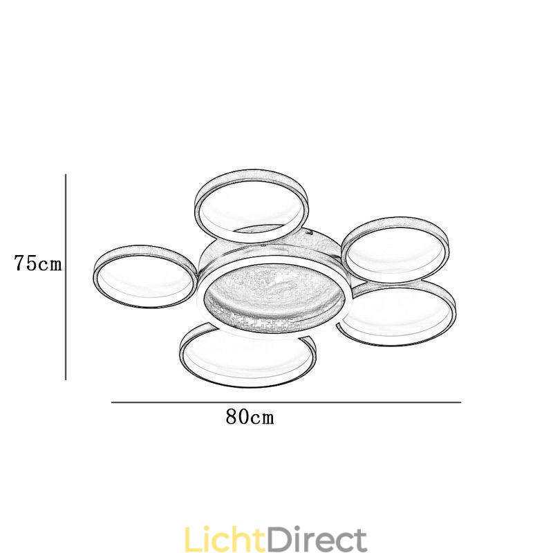6 Ring Acryl Inbouw Moderne Plafondlamp