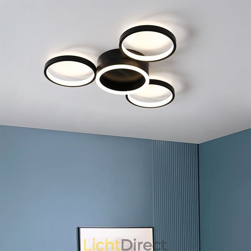 4-rings plafondlamp met inbouwmontage