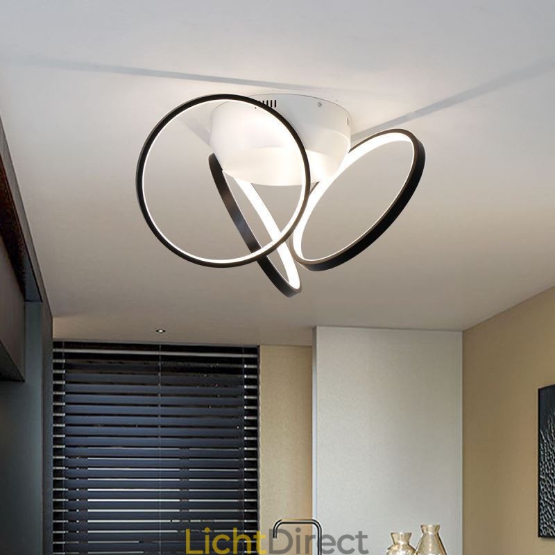Plafondlamp met halo-ring van acryl