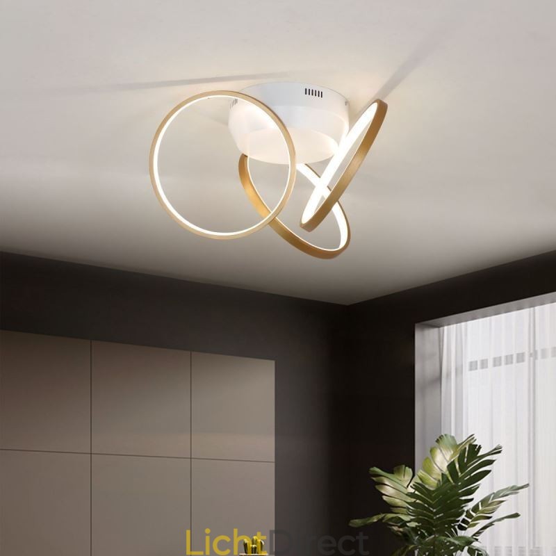 Plafondlamp met halo-ring van acryl