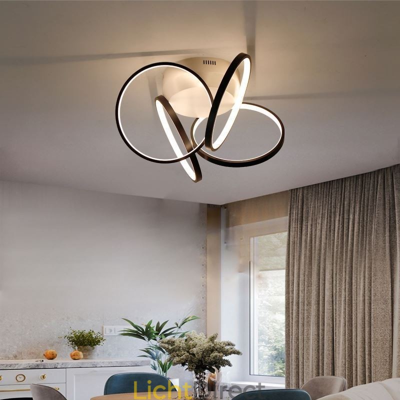 Plafondlamp met halo-ring van acryl