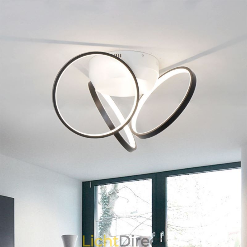 Plafondlamp met halo-ring van acryl