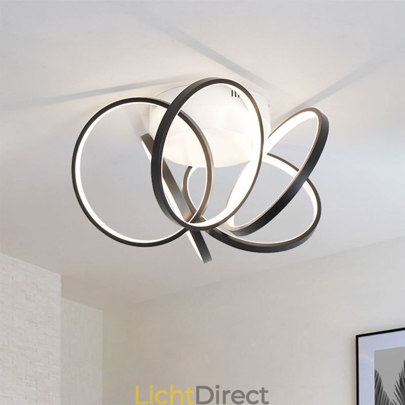 Plafondlamp met halo-ring van acryl