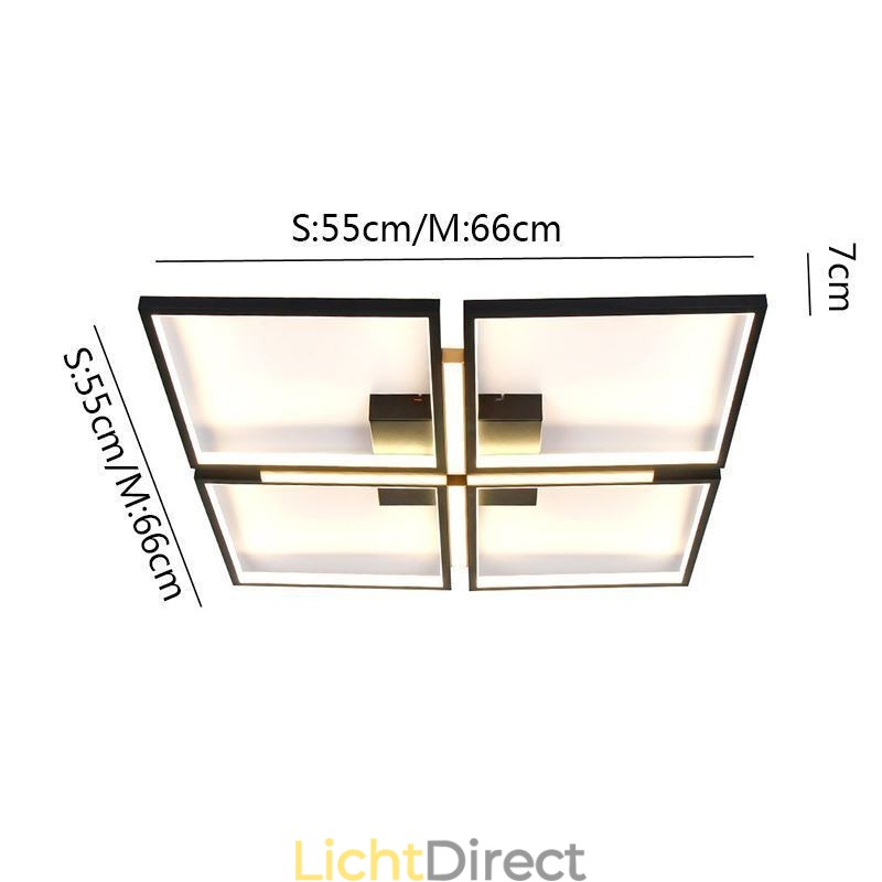 Vierkante plafondlamp met plafondbevestiging, decoratieve verlichting van acryl