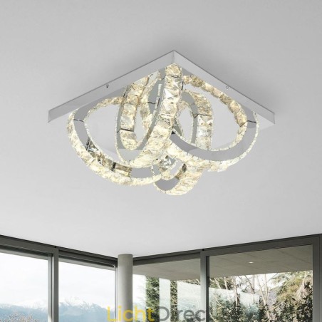 Semi Ring Plafondlamp met Kristallen Montage Semi Ring Plafondlamp met Kristallen Montage