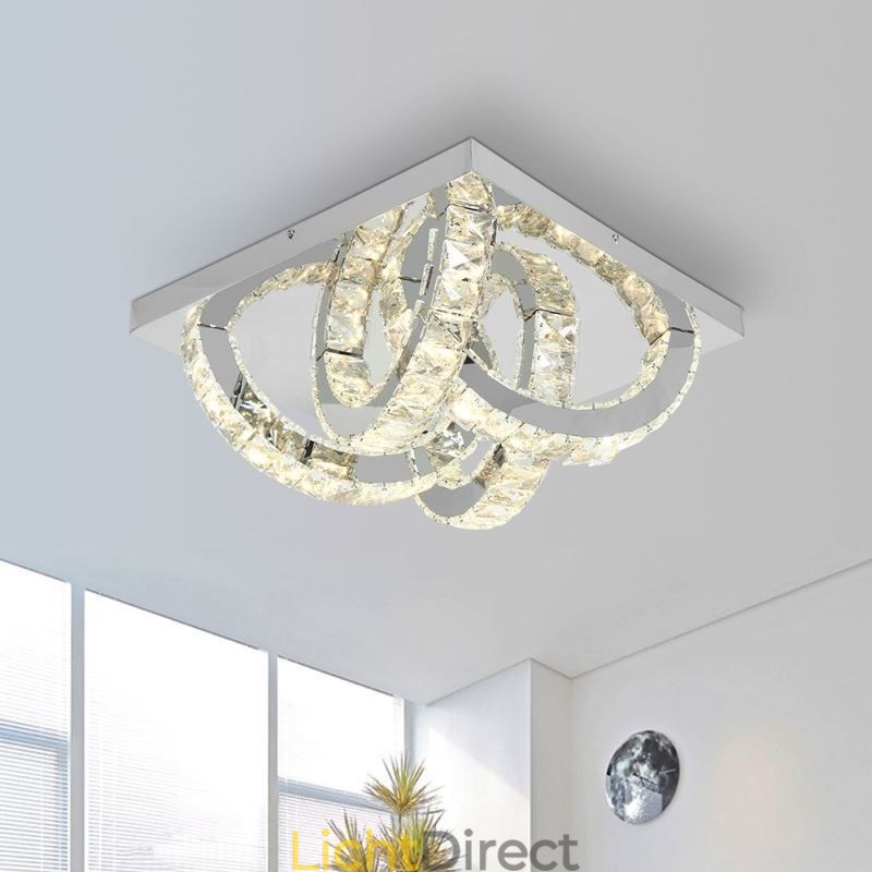 Semi Ring Plafondlamp met Kristallen Montage