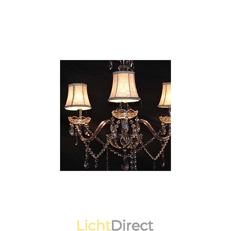 Moderne schitterende kroonluchter met 3 lampen en kristallen arm