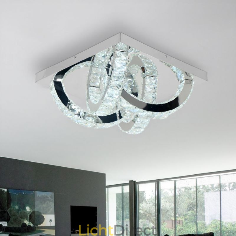 Semi Ring Plafondlamp met Kristallen Montage