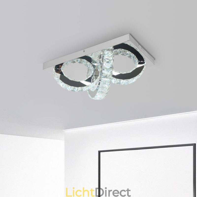 Semi Ring Plafondlamp met Kristallen Montage