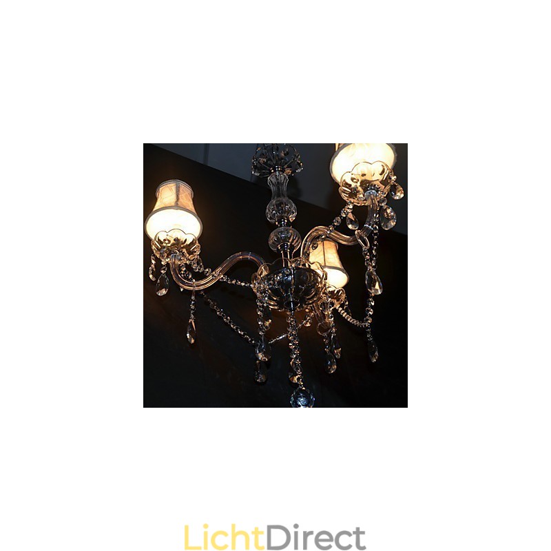 Moderne schitterende kroonluchter met 3 lampen en kristallen arm