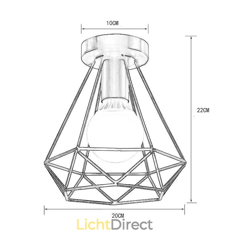 Plafondlamp in diamantvorm
