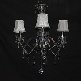 Moderne schitterende kroonluchter met 3 lampen en kristallen arm