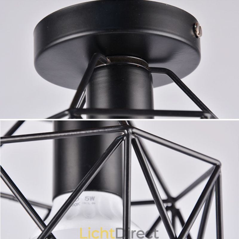 Metalen kooi plafondlamp