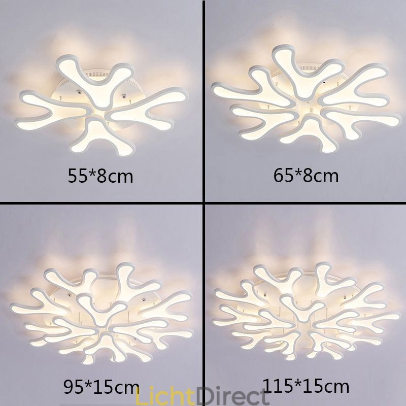 Plafondlamp van acryl met gewei
