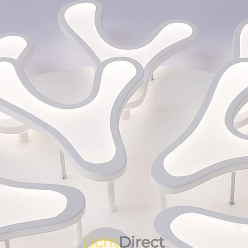 Plafondlamp van acryl met gewei