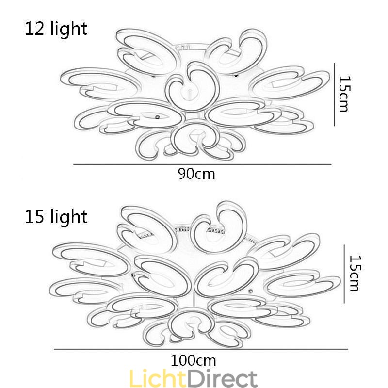 Bloemvormige plafondlamp met plafondbevestiging