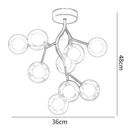 Nordic Branches plafondlamp met inbouwmontage