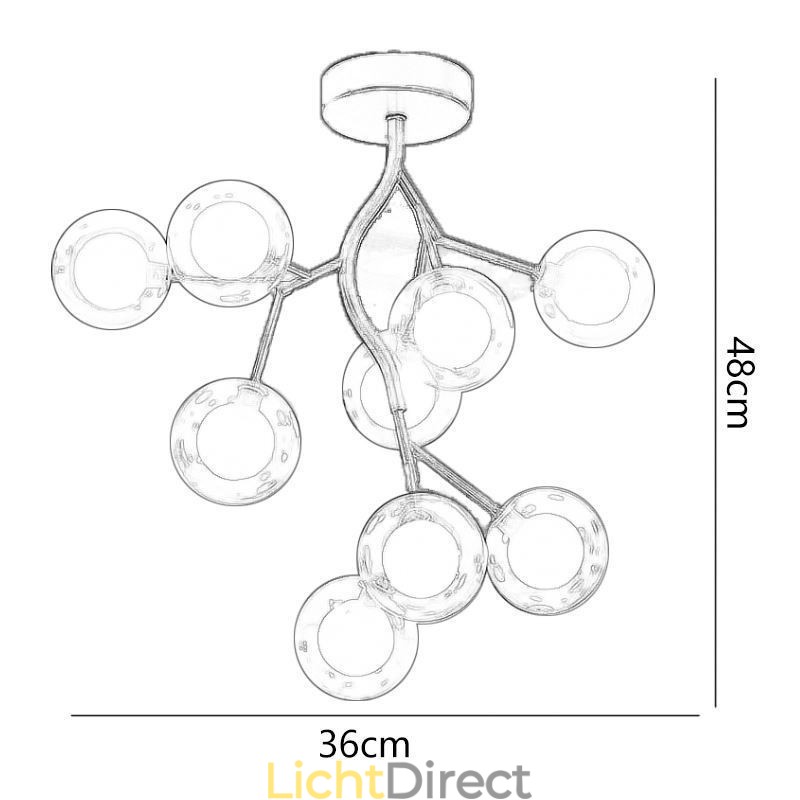 Nordic Branches plafondlamp met inbouwmontage