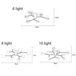 Glazen bol plafondlamp Magic Bean