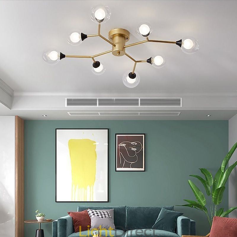 Glazen bol plafondlamp Magic Bean