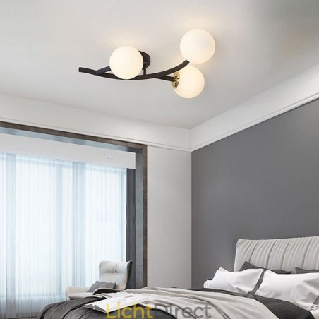 Moderne minimalistische glazen bol plafondlamp met verzonken montage Moderne minimalistische glazen bol plafondlamp met verzonken montage
