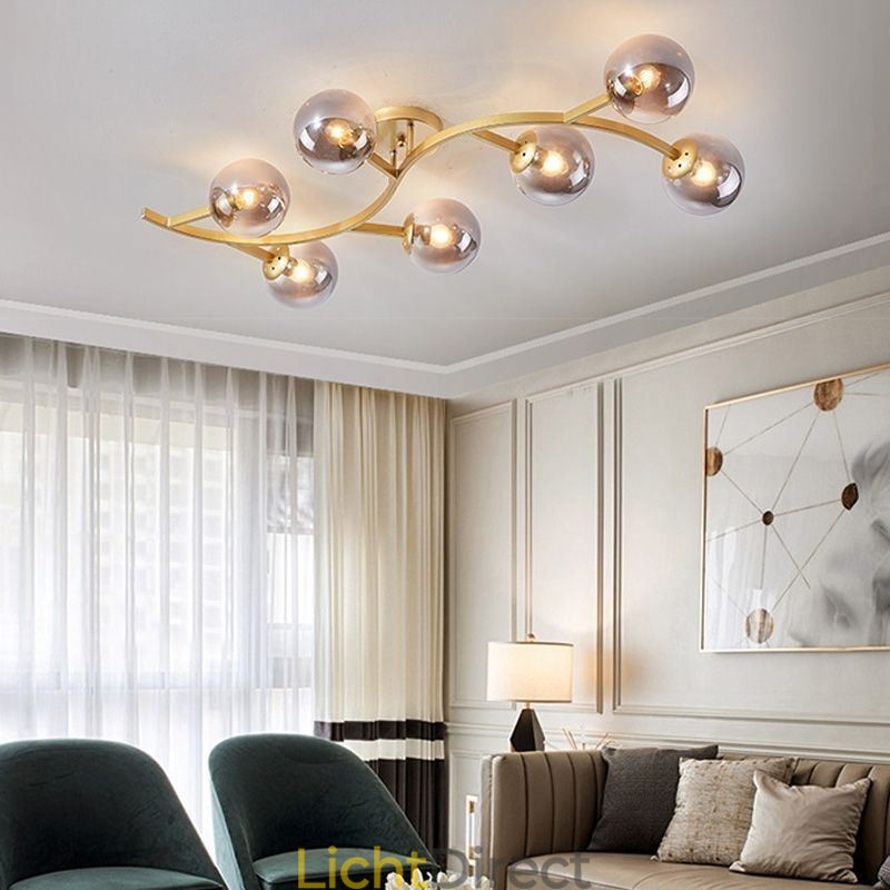 Moderne minimalistische glazen bol plafondlamp met verzonken montage