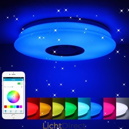 Kleurrijke plafondlamp met Bluetooth-muziekluidspreker en timingfunctie Kleurrijke plafondlamp met Bluetooth-muziekluidspreker en timingfunctie