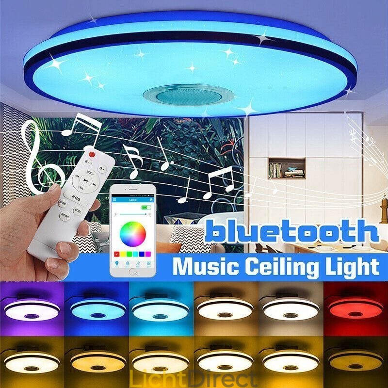 Kleurrijke plafondlamp met Bluetooth-muziekluidspreker en timingfunctie