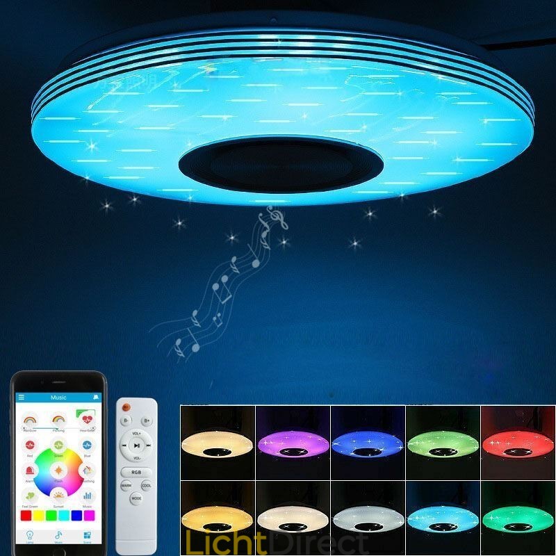 Plafondlamp met decoratieve montage, afstandsbediening via APP, Bluetooth-muziekluidsprekerlamp