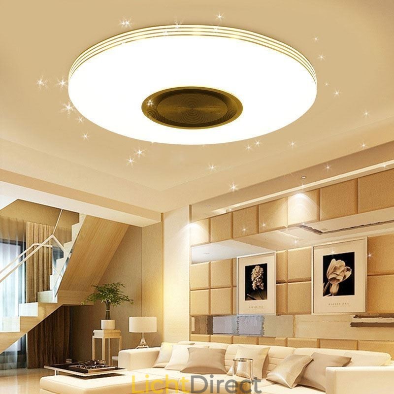 Plafondlamp met decoratieve montage, afstandsbediening via APP, Bluetooth-muziekluidsprekerlamp