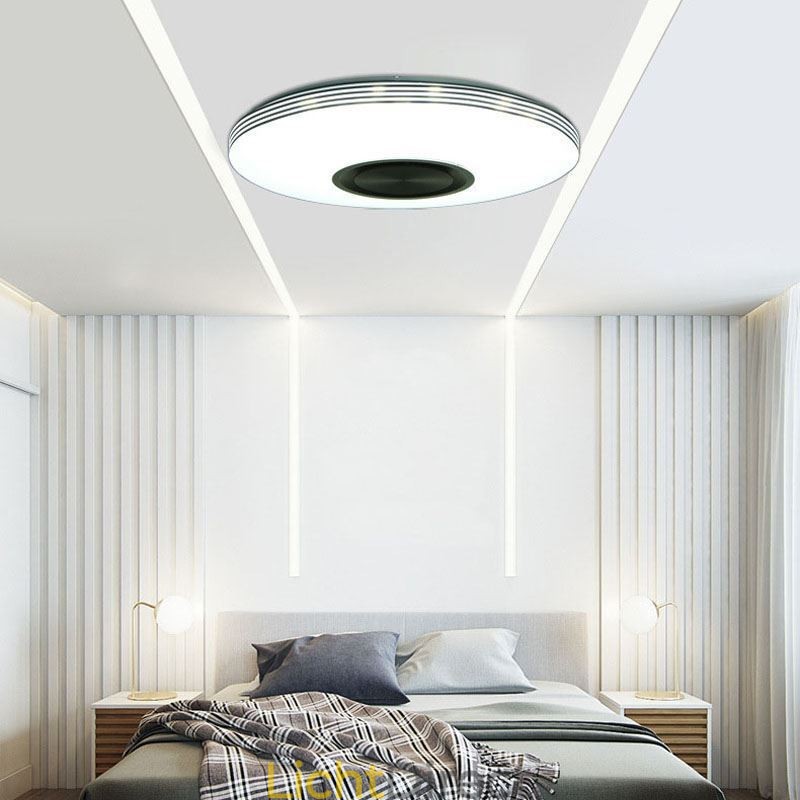 Plafondlamp met decoratieve montage, afstandsbediening via APP, Bluetooth-muziekluidsprekerlamp