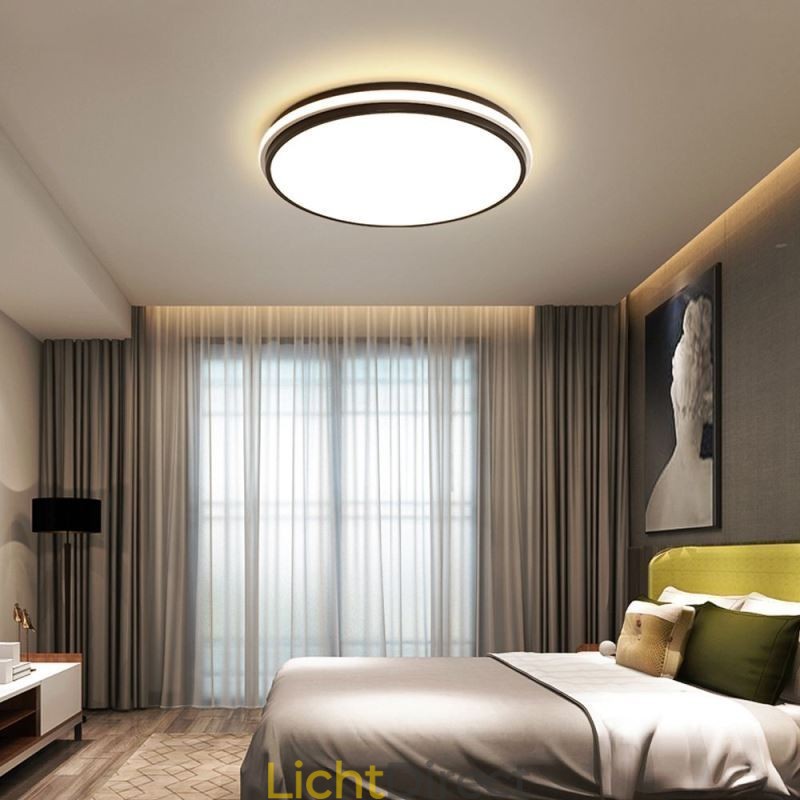 Minimalistische ronde plafondlamp met inbouwmontage, moderne acrylverlichting