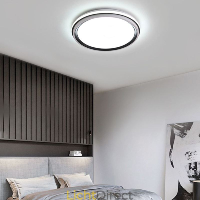 Minimalistische ronde plafondlamp met inbouwmontage, moderne acrylverlichting
