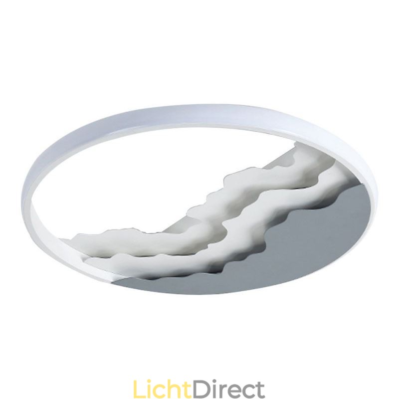 Ronde, inbouwbare, unieke, golfvormige plafondlamp van acryl