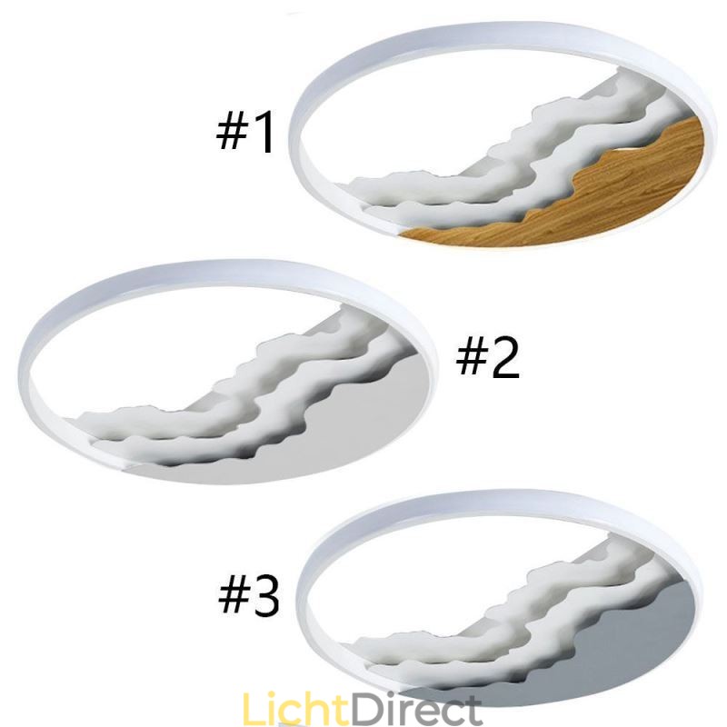 Ronde, inbouwbare, unieke, golfvormige plafondlamp van acryl