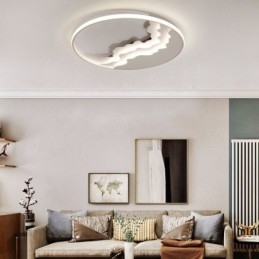 Ronde, inbouwbare, unieke, golfvormige plafondlamp van acryl