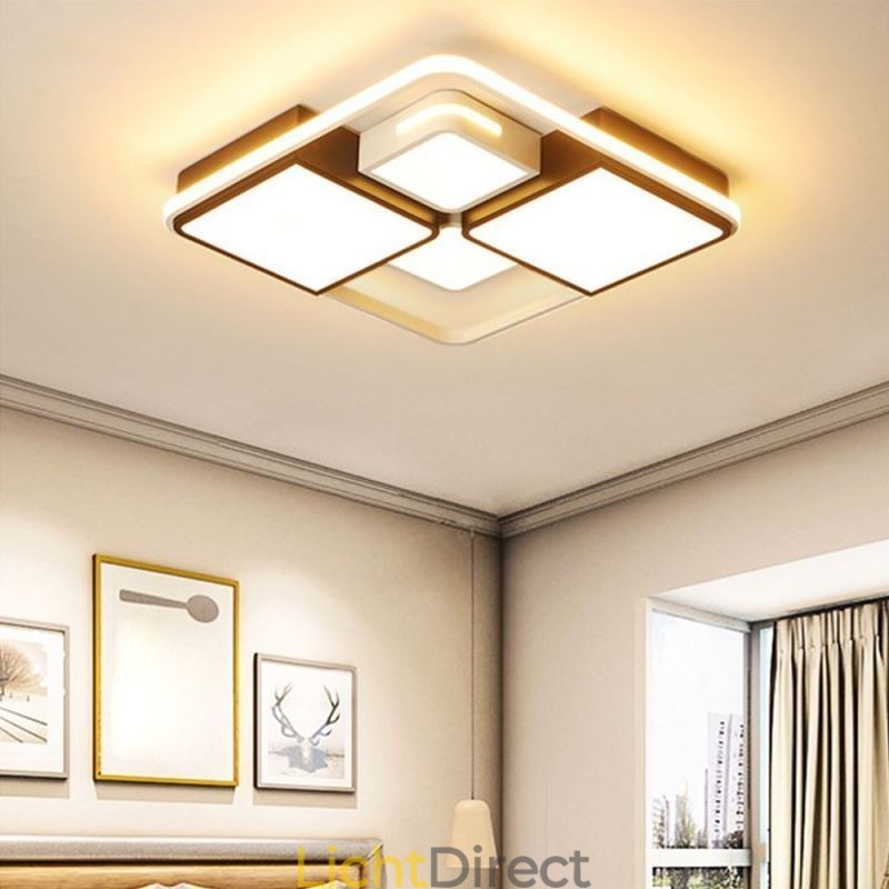 Moderne plafondlamp van acryl, vierkant, zwart en wit