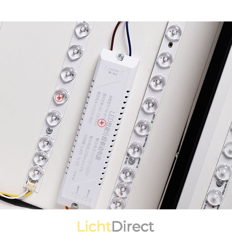 Moderne plafondlamp van acryl, vierkant, zwart en wit