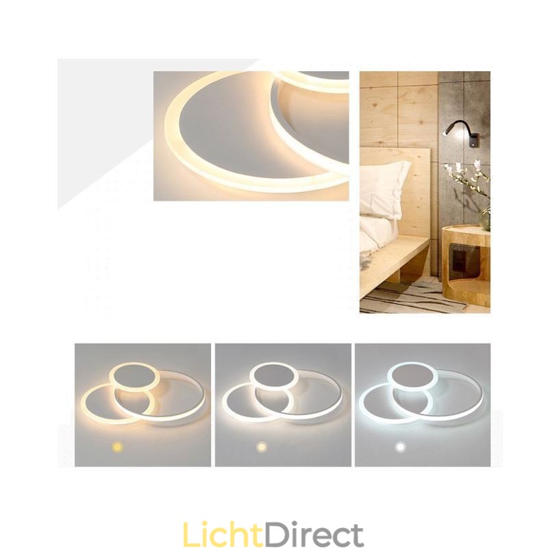 Ronde plafondlamp van acryl, moderne plafondlamp met inbouwmontage